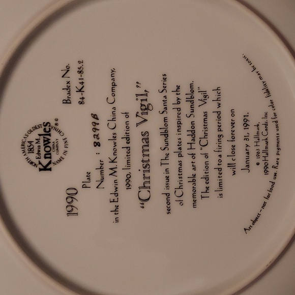 Vintage 90s Santa Plate Hallmark - Picture 8 of 8